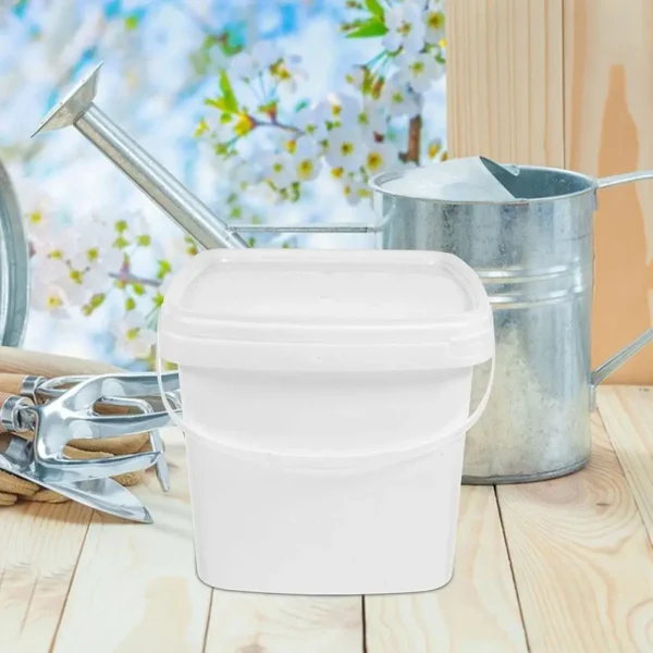 Square Plastic Bucket With Lid Handle Multipurpose Buckets Gardening Bucket Portable Bucket Household Merchandises Food Grade 2