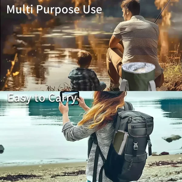 20L Outdoor Multifunctional Bucket Collapsible Portable Travel Bucket Large Capacity Carrying Bucket Camping Fishing Bucket 5