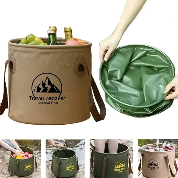 5L/10L Outdoor Multifunctional Bucket Collapsible Portable Travel Bucket Large Capacity Carrying Bucket Camping Fishing Bucket 1