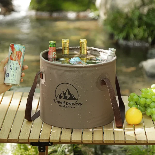 5L/10L Outdoor Multifunctional Bucket Collapsible Portable Travel Bucket Large Capacity Carrying Bucket Camping Fishing Bucket 4