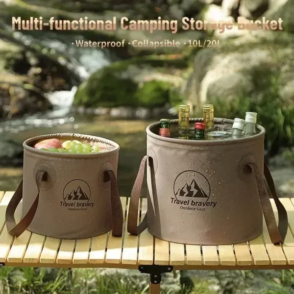 5L/10L Outdoor Multifunctional Bucket Collapsible Portable Travel Bucket Large Capacity Carrying Bucket Camping Fishing Bucket 5