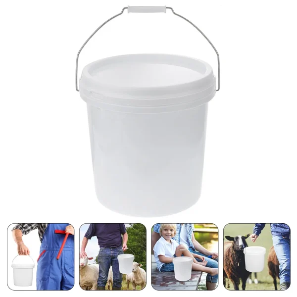 Portable Sturdy Bucket Home Sealed Container Plastic Gallon Pet Food Paint Water Small With Lid Container Household Merchandises 3
