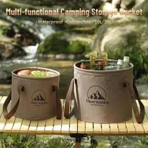 5/10/20L Outdoor Multifunctional Bucket Collapsible Portable Travel Bucket Large Capacity Carrying Bucket Camping Fishing Bucket 1
