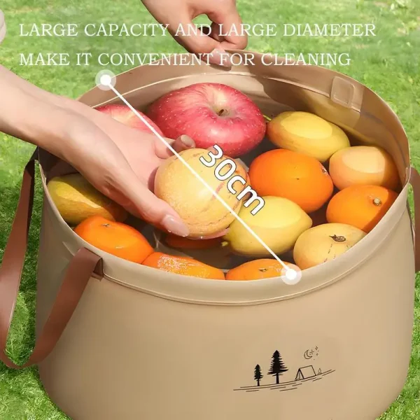 Folding Bucket Small Bucket With Handle High Density Multifunctional Wash Basin Water Container For Camping Beach Car Travel 1