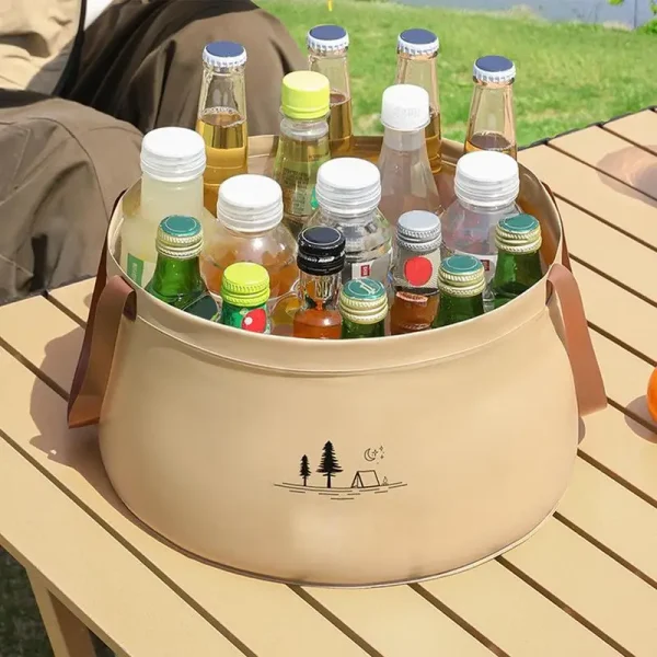 Folding Bucket Small Bucket With Handle High Density Multifunctional Wash Basin Water Container For Camping Beach Car Travel 2