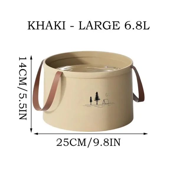 Folding Bucket Small Bucket With Handle High Density Multifunctional Wash Basin Water Container For Camping Beach Car Travel 6
