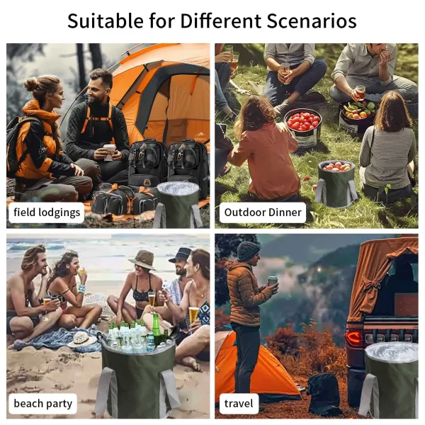 20L Collapsible Bucket Portable Folding Water Container for Travelling Camping Hiking Fishing Gardening 6
