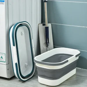 Silicone folding mop bucket,foldable laundry basket,portable for cleaning household items in fishing,camping,and picnic basins 1