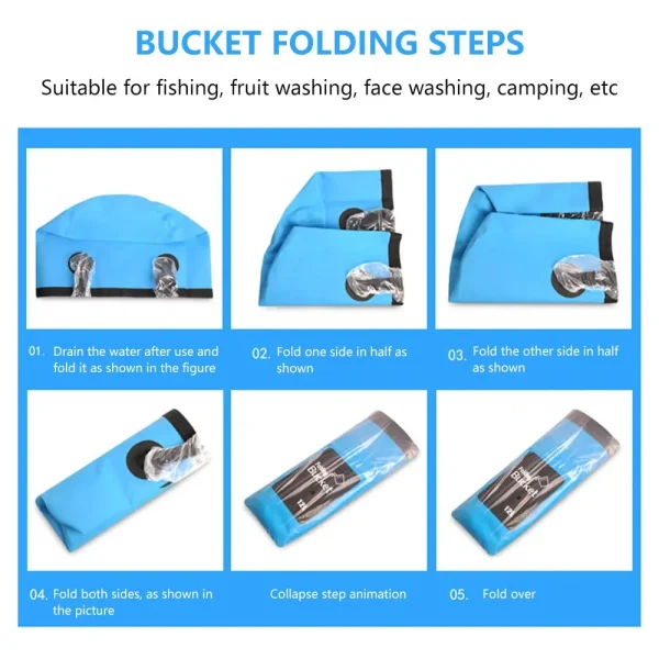 20L Waterproof Water Bags Folding Bucket Portable Outdoor Foldable Bucket Water Container Collapsible Fish Washbasin Bucket 5