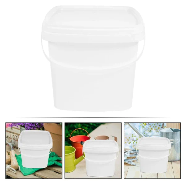 Square Plastic Bucket With Handle Multi Functional Water Container For Small Bucket Plastic Can With Lid For Home Use Household 2