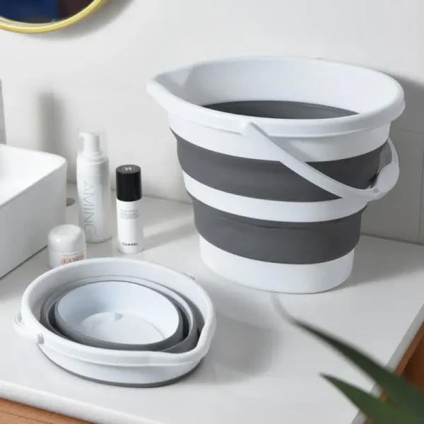 5/10L Folding Water Bucket Silicone Bucket Camping Supplies Home Bathroom Products Large Laundry Basket Clothes Storage Bucket 2