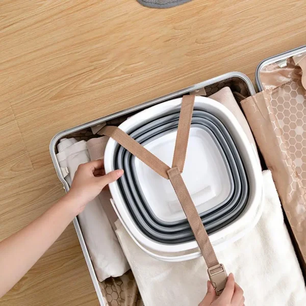 5/10L Folding Water Bucket Silicone Bucket Camping Supplies Home Bathroom Products Large Laundry Basket Clothes Storage Bucket 4