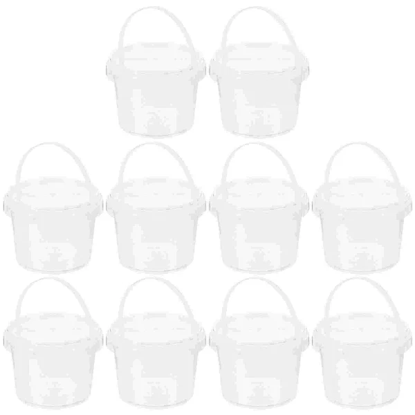 10 Pcs Plastic Storage Buckets Food Grade Safe Durable Kitchen Containers Empty Buckets Portable Household Merchandises 1