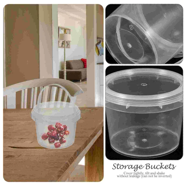 10 Pcs Plastic Storage Buckets Food Grade Safe Durable Kitchen Containers Empty Buckets Portable Household Merchandises 3