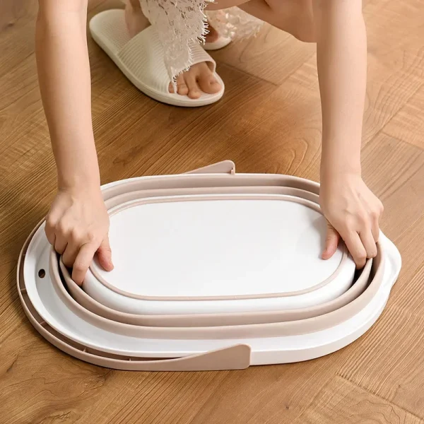 Folding Water Basin Camping Supplies Plastic Bucket Washbasin For Foot Spa Bath Fishing Car Wash Household Items Accessories 3