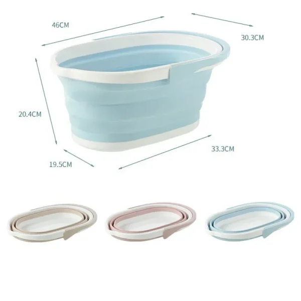 Folding Water Basin Camping Supplies Plastic Bucket Washbasin For Foot Spa Bath Fishing Car Wash Household Items Accessories 6