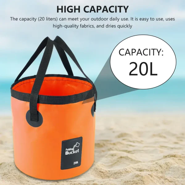 Portable Camping Fishing Water Bucket Foldable Storage Container Collapsible Pail Basin Folding Bucket  Fishing Bucket 2