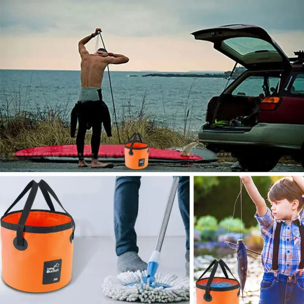Portable Camping Fishing Water Bucket Foldable Storage Container Collapsible Pail Basin Folding Bucket  Fishing Bucket 3