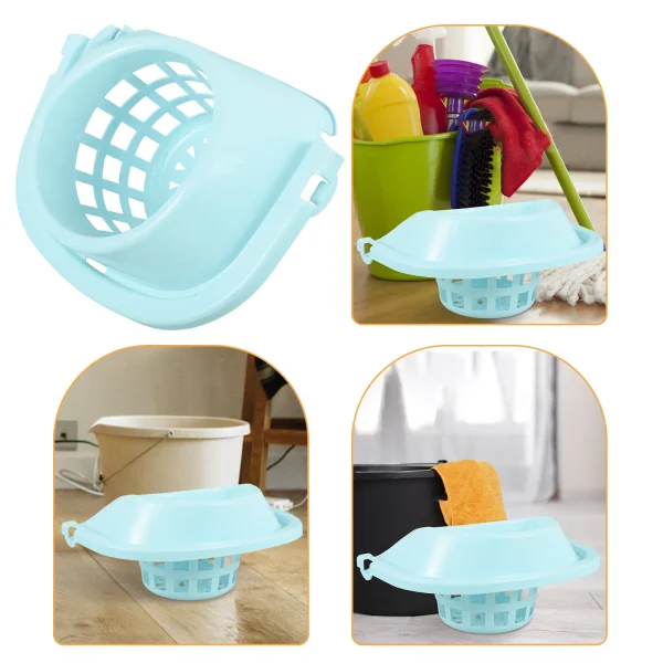 Pop up Bucket Mop Drain Basket Hamper Mopping Drainage Folding Mops Blue Plastic Supplies 1