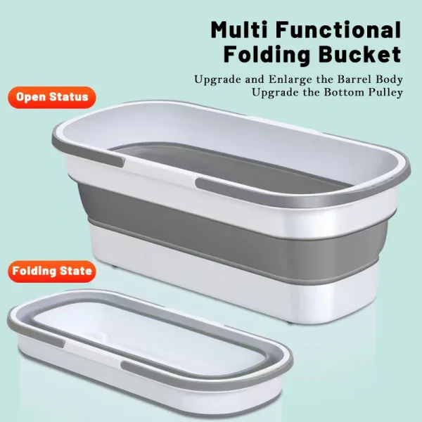 Rectangle Multi-functional Portable Silicone Folding Bucket Laundry Car Wash Cleaning Mop Fishing Camping Household Item 1