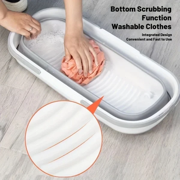 Rectangle Multi-functional Portable Silicone Folding Bucket Laundry Car Wash Cleaning Mop Fishing Camping Household Item 2