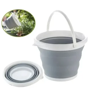10L Collapsible Bucket Round Silicone Laundry Car Washing Bucket Outdoor Fishing Travel Camp Household Storage 1
