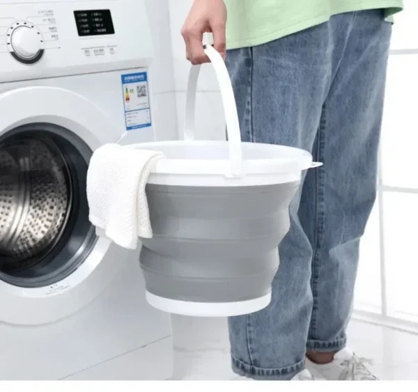 10L Collapsible Bucket Round Silicone Laundry Car Washing Bucket Outdoor Fishing Travel Camp Household Storage 2