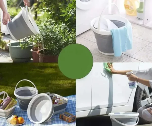 10L Collapsible Bucket Round Silicone Laundry Car Washing Bucket Outdoor Fishing Travel Camp Household Storage 3