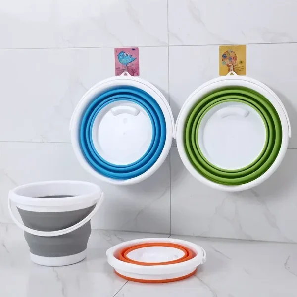 10L Collapsible Bucket Round Silicone Laundry Car Washing Bucket Outdoor Fishing Travel Camp Household Storage 4