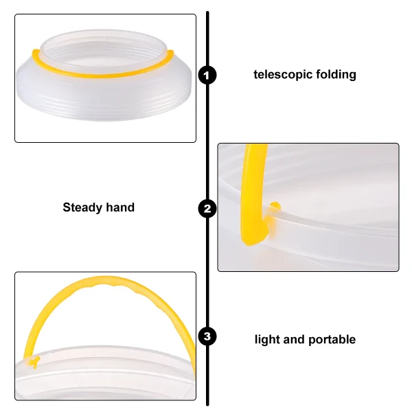 2pcs Foldable Water Container Telescopic Bucket Lightweight Portable Fishing Beach Picnic Stretchable Bucket Mop Car 2