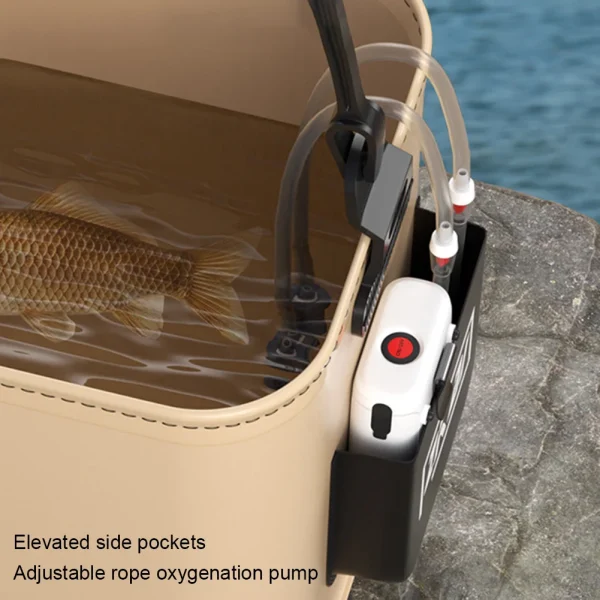 Portable Foldable Fish Bucket With Handle Sturdy Fishing Protection Bucket For Gardening/Planting Water Bottle Folding Cube 4