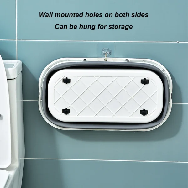 Portable Silicone Mop Bucket Folding Bucket Car Wash Basin Rectangular Thickened 12L Car Washing Bucket Water Bathroom Accessory 6