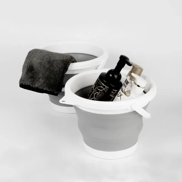 3L Collapsable Portable Foldable Bucket Thick Folding Silicone Cover Wash Car Bucket Camping Travel Fishing Bucket 4