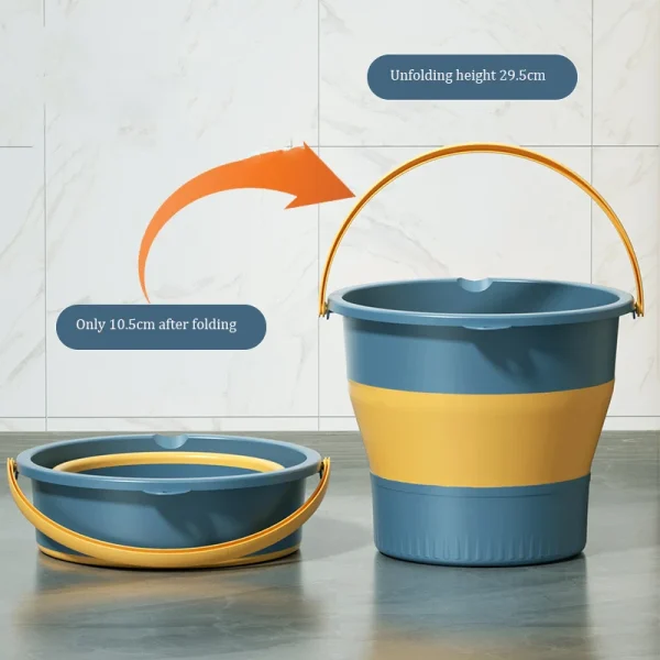 Portable Folding Washing Bucket Home Car Use Plastic Outdoor Fishing Thickened Folding Bucket 3