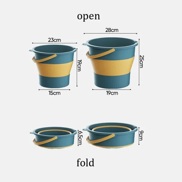 Portable Folding Washing Bucket Home Car Use Plastic Outdoor Fishing Thickened Folding Bucket 6