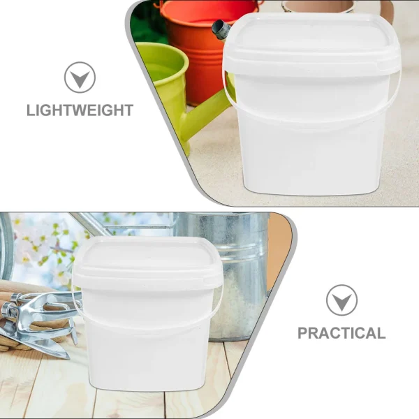 Plastic Bucket Compact Lightweight Farm Bucket Portable Water Bucket Storage Bucket Sturdy Transparent Reusable Food Bucket 5