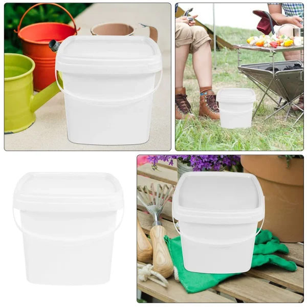 Plastic Bucket Compact Lightweight Farm Bucket Portable Water Bucket Storage Bucket Sturdy Transparent Reusable Food Bucket 6