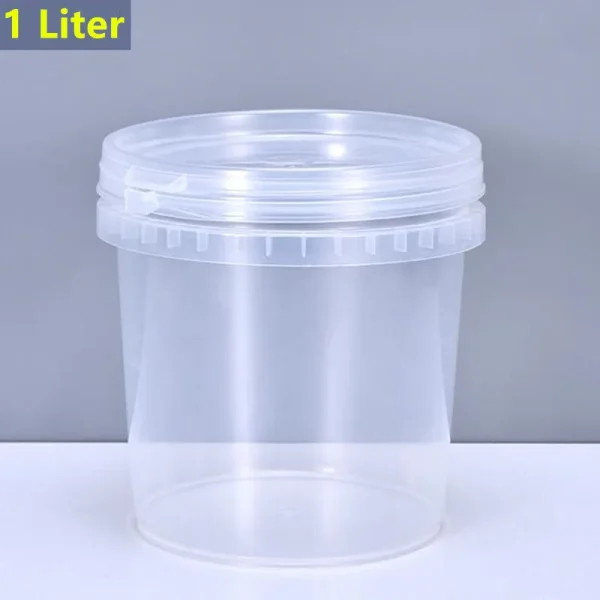 1L Korea Empty Plastic Bucket with Lid Food Grade Storage Container for Pickle Oil Unbreakable Leakproof Polypropylene Pail 1Pcs 4