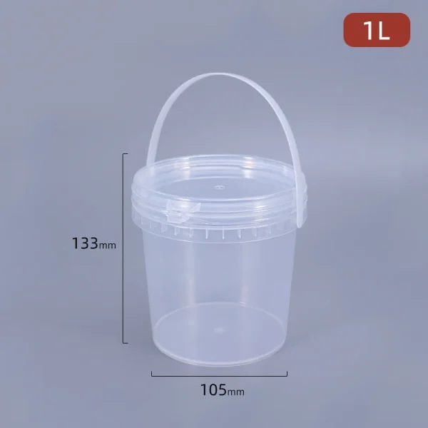 1L Korea Empty Plastic Bucket with Lid Food Grade Storage Container for Pickle Oil Unbreakable Leakproof Polypropylene Pail 1Pcs 6