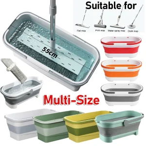 Foldable Mop Bucket Laundry Barrel Rectangular Large Washing Basin Space-Saving Reusable Household Cleaning Bathroom Accessory 1