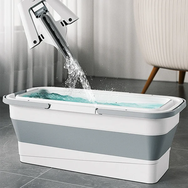Foldable Mop Bucket Laundry Barrel Rectangular Large Washing Basin Space-Saving Reusable Household Cleaning Bathroom Accessory 4