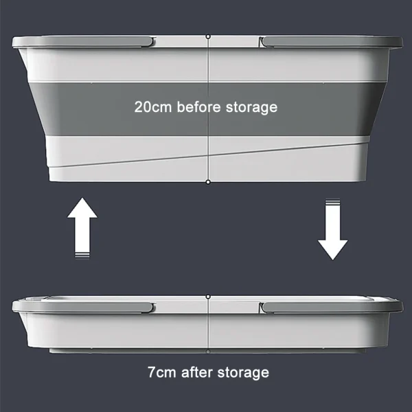 Foldable Mop Bucket Laundry Barrel Rectangular Large Washing Basin Space-Saving Reusable Household Cleaning Bathroom Accessory 6
