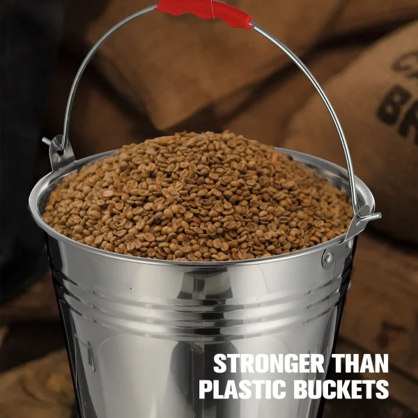 24CM Stainless Steel Thickened Water Bucket With Lid Multi Purpose Liquid Holder For Hotel Pasture Ranch Milk Storage Container 6