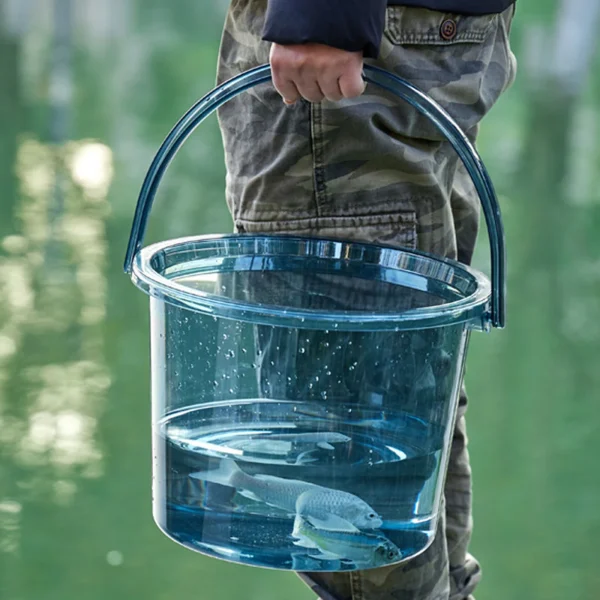 Water Bucket with Lid Transparent Fishing Bucket Water Storage Bucket Water Pail for Indoor Outdoor Kitchen Beach Fishing 3