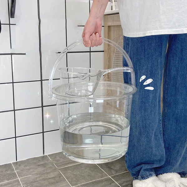 Water Bucket with Lid Transparent Fishing Bucket Water Storage Bucket Water Pail for Indoor Outdoor Kitchen Beach Fishing 4