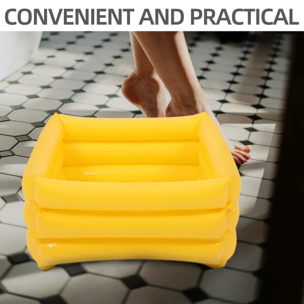 Inflatable Footbath Water Basin Portable Body Washing Soaking Plastic Foldable Bucket Large Capacity Camping Travel Foot Bath 2