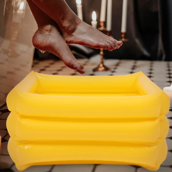 Inflatable Footbath Water Basin Portable Body Washing Soaking Plastic Foldable Bucket Large Capacity Camping Travel Foot Bath 6