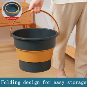 Portable Foldable Bucket Basin 5/10/17L Silicone Bucket Camping Laundry Basket Car Wash Fishing Bathroom Tool Household Supplies 1