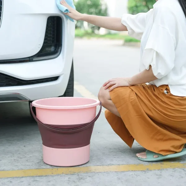 Portable Foldable Bucket Basin 5/10/17L Silicone Bucket Camping Laundry Basket Car Wash Fishing Bathroom Tool Household Supplies 3