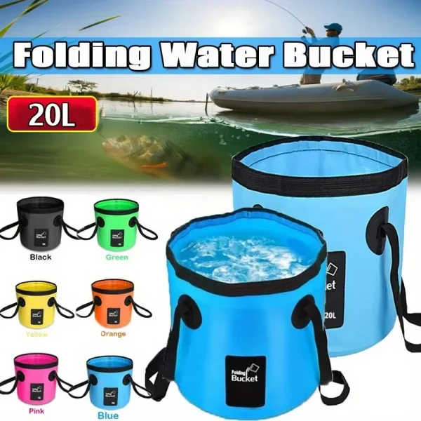 Folding Bucket Portable Outdoor Travel Foldable Water Bucket Bowl Sink Washing Bag Car Wash Bucket Multifunction for Camping 1